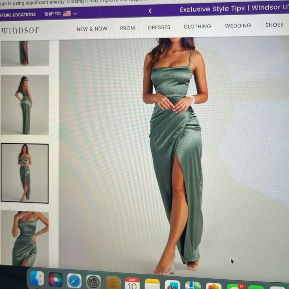 Mayra Formal Satin Slit Long Dress
